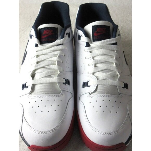Nike Men's Cross Trainer Low Leather Shoes White Gym Red Obsidian Sizes NIB - Picture 3 of 6